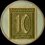 Timbre-monnaie Fussballer / Footballeur - 10 pfennig olive sur fond vert - revers