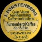 Timbre-monnaie I. F�rstenberg � Schwelm - 10 pfennig olive sur fond rouge - avers