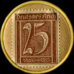 Timbre de 25 pfennig brun sur fond brun-clair