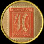 Timbre de 40 pfennig orange sur fond brun-clair
