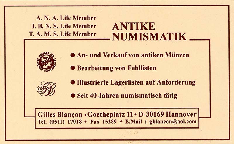 Carte professionnelle de Gilles Blan�on