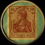 Timbre-monnaie W.Giebel à Barmen-Wuppertal type 1 - 50 pfennig brun sur fond vert - revers