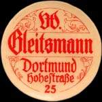 Timbre-monnaie W.Gleitsmann à Dortmund - 5 pfennig bordeaux sur fond rouge - avers