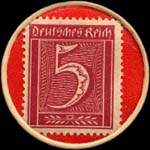 Timbre-monnaie W.Gleitsmann à Dortmund - 5 pfennig bordeaux sur fond rouge - revers