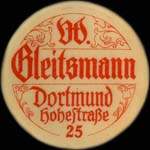 Timbre-monnaie W.Gleitsmann � Dortmund - 10 pfennig olive sur fond rouge - avers