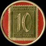 Timbre-monnaie W.Gleitsmann à Dortmund - 10 pfennig olive sur fond rouge - revers