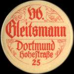 Timbre-monnaie W.Gleitsmann � Dortmund - 30 pfennig vert sur fond rouge - avers