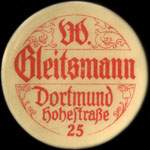 Timbre-monnaie W.Gleitsmann à Dortmund - 40 pfennig orange sur fond rouge - avers