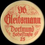 Timbre-monnaie W.Gleitsmann � Dortmund - 40 pfennig orange sur fond rouge - avers
