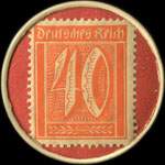 Timbre de 40 pfennig orange sur fond rouge