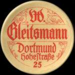 Timbre-monnaie W.Gleitsmann � Dortmund - 50 pfennig violet sur fond rouge - avers