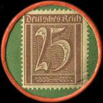 Timbre-monnaie Goldstein & Rettig à Breslau - 25 pfennig marron sur fond vert - revers
