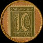 Timbre-monnaie Paul Götz à Glauchau - 10 pfennig olive sur fond brun - revers