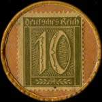 Timbre de 10 pfennig olive sur fond brun