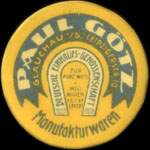 Timbre-monnaie Paul G�tz � Glauchau - 5 pfennig lie-de-vin sur fond bleu-vert - avers