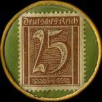 Timbre-monnaie Hans Gruber à Köln - 25 pfennig marron sur fond vert - revers
