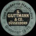 Timbre-monnaie S.Guttmann & Co à Düsseldorf - 5 pfennig marron sur fond vert - avers
