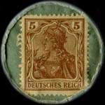 Timbre-monnaie S.Guttmann & Co à Düsseldorf - 5 pfennig marron sur fond vert - revers