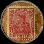 Timbre-monnaie S.Guttmann & Co à Düsseldorf - 40 pfennig bordeaux sur fond marron - revers