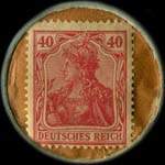 Timbre de 40 pfennig bordeaux sur fond marron