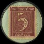 Timbre-monnaie Wilh.Haarmann à Lütgendortmund - 5 pfennig bordeaux sur fond vert - revers