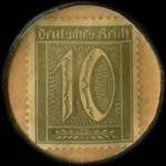 Timbre-monnaie Wilh.Haarmann à Lütgendortmund - 10 pfennig olive sur fond jaune - revers