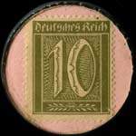 Timbre-monnaie Wilh.Haarmann à Lütgendortmund - 10 pfennig olive sur fond rose - revers