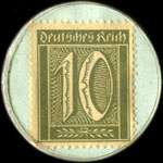 Timbre-monnaie Hamburg Jungfernstieg - 10 pfennig olive sur fond bleu - revers