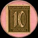 Timbre-monnaie Hamburg Jungfernstieg - 10 pfennig olive sur fond rose - revers