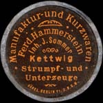 Timbre-monnaie Ferd.Hammerstein à Kettwig - 10 pfennig olive sur fond saumon - avers