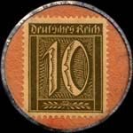 Timbre-monnaie Ferd.Hammerstein à Kettwig - 10 pfennig olive sur fond saumon - revers