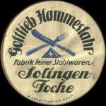 Timbre-monnaie Gottlieb Hammesfahr type 2 - 5 pfennig lie-de-vin sur fond vert - avers
