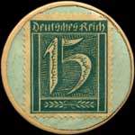 Timbre-monnaie Gottlieb Hammesfahr type 2 - 15 pfennig vert sur fond vert - revers