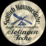 Timbre-monnaie Gottlieb Hammesfahr type 2 - 50 pfennig bordeaux sur fond rose - avers