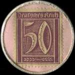 Timbre-monnaie Gottlieb Hammesfahr type 2 - 50 pfennig bordeaux sur fond rose - revers