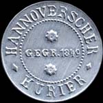 Timbre-monnaie Hannoverscher Kurier à Hannovre - 5 pfennig brun sur grenat - avers