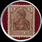 Timbre-monnaie Hannoverscher Kurier à Hannovre - 5 pfennig brun sur grenat - revers