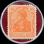 Timbre-monnaie Hannoverscher Kurier à Hannovre - 10 pfennig orange sur grenat - revers