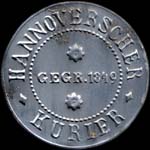 Timbre-monnaie Hannoverscher Kurier à Hannovre - 20 pfennig vert sur grenat - avers