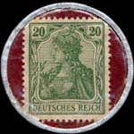 Timbre-monnaie Hannoverscher Kurier à Hannovre - 20 pfennig vert sur grenat - revers