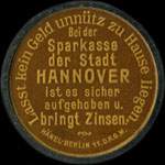 Timbre-monnaie Hannover Sparkasse type 1 - 5 pfennig brun sur fond gris-bleu - avers