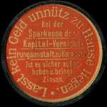 Timbre-monnaie Hannover Sparkasse type 2 - 5 pfennig olive sur fond bleu - avers