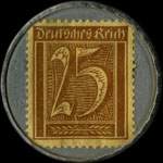 Timbre de 25 pfennig brun sur fond bleu