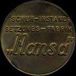 Timbre-monnaie &bdquo;Hansa&rdquo; type 1 - 10 pfennig orange sur fond brun - avers