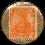 Timbre-monnaie Hansa type 1 - 10 pfennig orange sur fond carton - revers