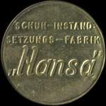 Timbre-monnaie Hansa type 1 - 15 pfennig bleu-vert sur fond rose - avers