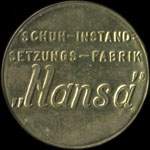 Timbre-monnaie &bdquo;Hansa&rdquo; type 1 - 15 pfennig bleu-vert sur fond rose - avers