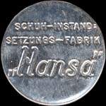 Timbre-monnaie Hansa type 2 - 20 pfennig vert sur fond carton - avers