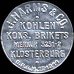 Timbre-monnaie J.Harms & Co à Klosterburg - 10 pfennig orange sur fond vert - avers