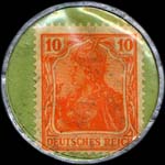 Timbre-monnaie J.Harms & Co à Klosterburg - 10 pfennig orange sur fond vert - revers